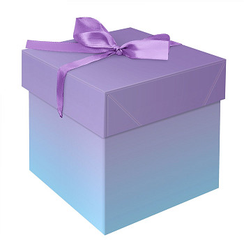 Коробка складная подарочная MESHU "Duotone. Blue-Lilac gradient" 15 x 15 x 15 см, с лентой RE-MS_54174