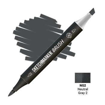 Маркер SKETCHMARKER Brush двухсторонний на спирт.основе NG2 Нейтральный серый 2 MPSMB-NG2