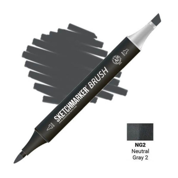 Маркер SKETCHMARKER Brush двухсторонний на спирт.основе NG2 Нейтральный серый 2 MPSMB-NG2