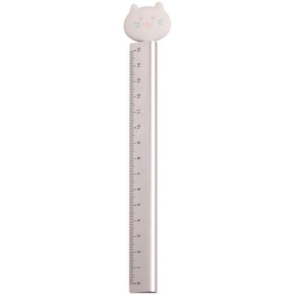 Линейка 15 см MESHU "Кот" стальная RE-SR15_54989