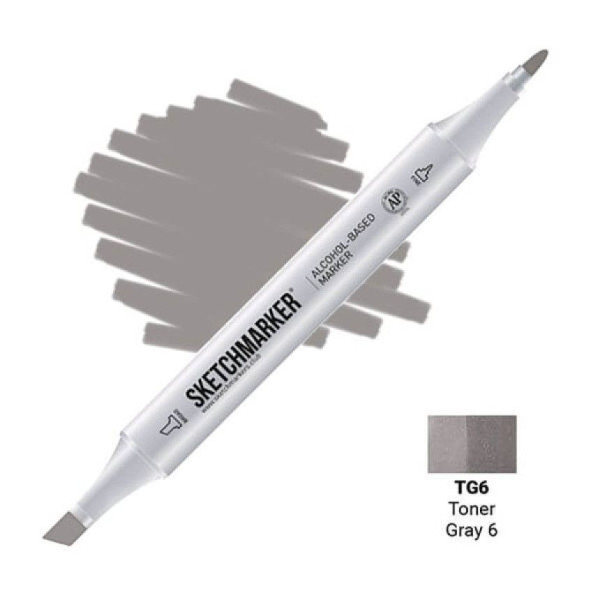 Маркер SKETCHMARKER двухсторонний на спирт.основе TG6 Тонированный серый 6 MPSM-TG6