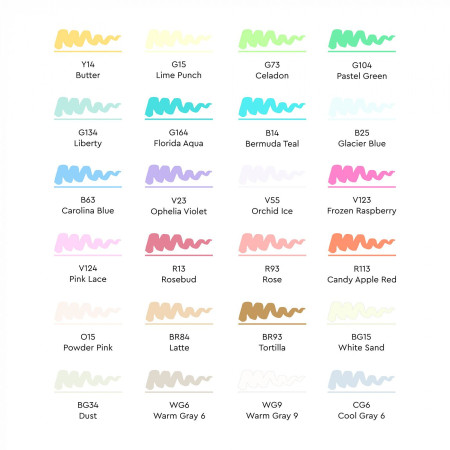Набор маркеров SKETCHMARKER Brush Pastel 24 шт MPSMB-24PAST