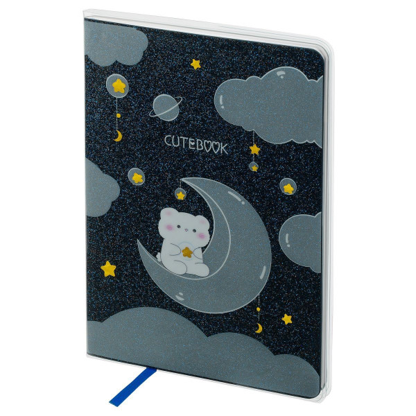 Записная книжка А5 80л. MESHU "Cutestar" ЛАЙТ, кожзам, съемная пластиковая обложка с дизайном, пантон, белила, блок в линию RE-MS_53503