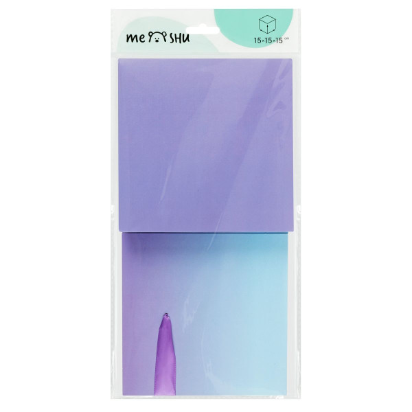 Коробка складная подарочная MESHU "Duotone. Blue-Lilac gradient" 15 x 15 x 15 см, с лентой RE-MS_54174