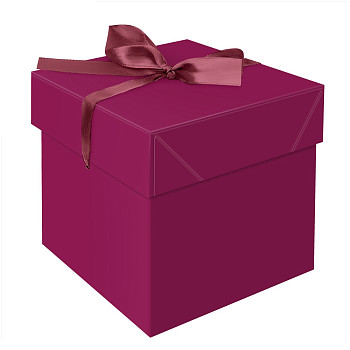Коробка складная подарочная MESHU "Persian Red", (15*15*15см), с лентой RE-MS_54178