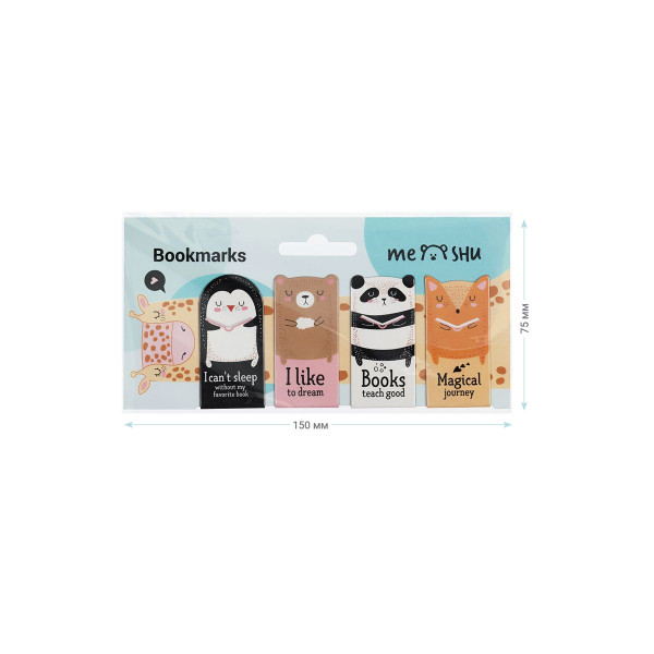 Закладки магнитные для книг 4 шт MESHU "Book lovers" RE-MS_46707
