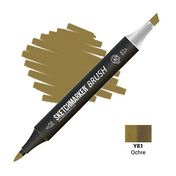 Маркер SKETCHMARKER Brush двухсторонний на спирт.основе Y81 Охра MPSMB-Y81