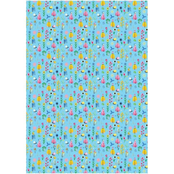 Упаковочная бумага глянцевая MESHU "Милые зверята" 1л. 70 x 100 см 80 г/м2, ассорти RE-MS_53485