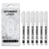 Набор ручек капиллярных (линеров) SKETCHMARKER 6 шт (0.05, 0.1, 0.2, 0.3, 0.5, 0.7 мм) черные MPSML-6SET