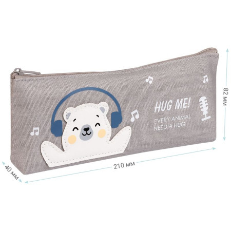Пенал мягкий MESHU "Happy bear" 210 x 82 x 40 мм, канвас RE-MS_42799