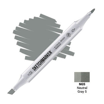 Маркер SKETCHMARKER двухсторонний на спирт.основе NG5 Нейтральный серый 5 MPSM-NG5