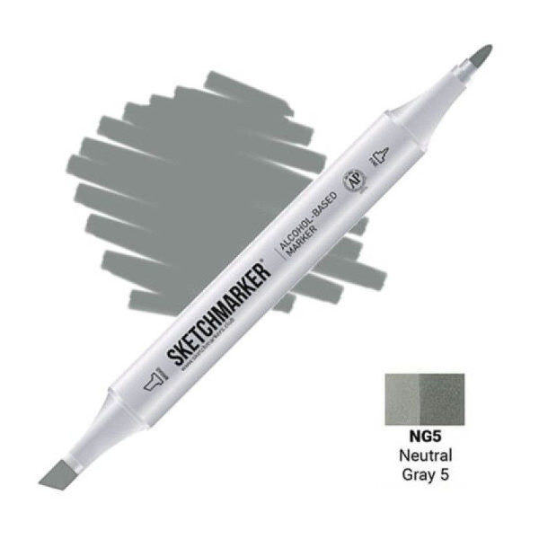 Маркер SKETCHMARKER двухсторонний на спирт.основе NG5 Нейтральный серый 5 MPSM-NG5