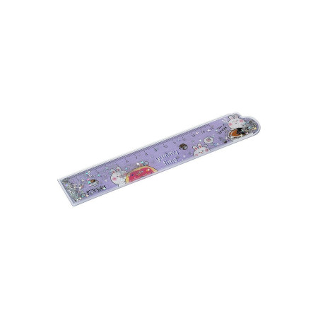 Линейка 15 см MESHU "Bubble bunny" ПВХ с блестками, ассорти, европодвес RE-MS_50868