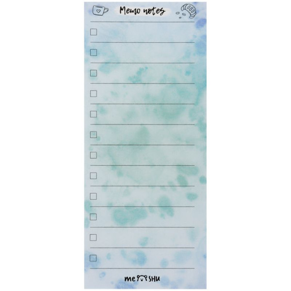 Самоклеящийся блок MESHU "Color splash" 140 x 60 мм, 50 л, Mint memo notes, европодвес RE-MS_87774