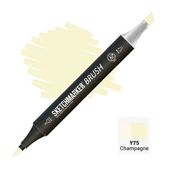 Маркер SKETCHMARKER Brush двухсторонний на спирт.основе Y75 Шампань MPSMB-Y75