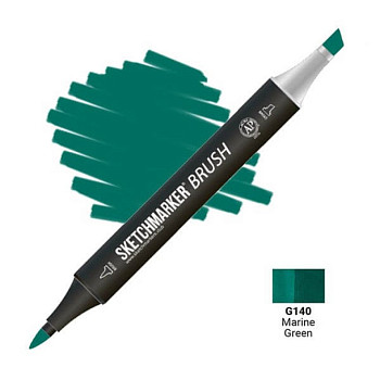 Маркер SKETCHMARKER Brush двухсторонний на спирт.основе G140 Морской зеленый MPSMB-G140