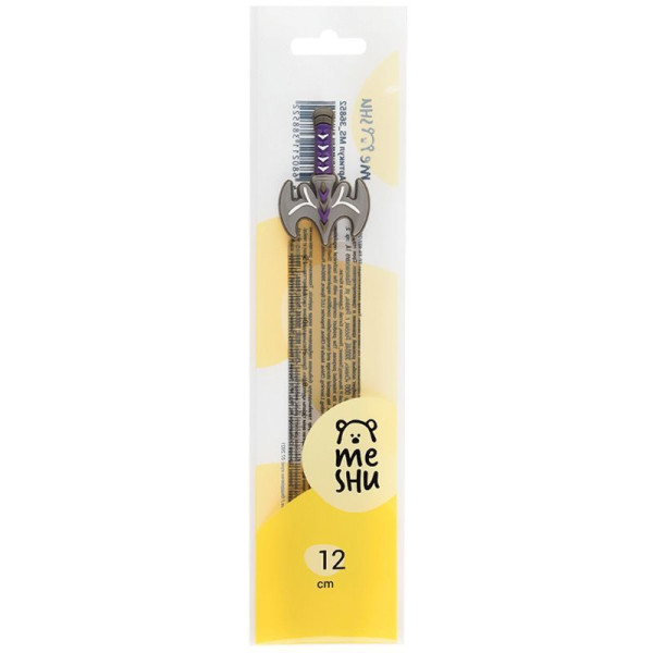 Линейка с топпером 12 см MESHU "Grey sword" пластиковая, европодвес RE-MS_36852