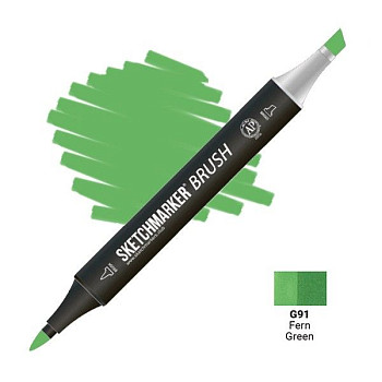 Маркер SKETCHMARKER Brush двухсторонний на спирт.основе G91 Зеленый папоротник MPSMB-G91