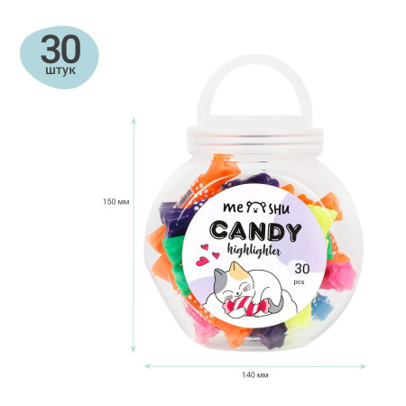Текстовыделитель двусторонний MESHU "Candy" мини, 2/4 мм, неоновые цвета, ассорти RE-MS_76429