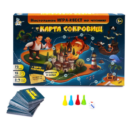 Настольная игра: Десятое королевство "Карта Сокровищ. Квест по чтению" KOR-02915