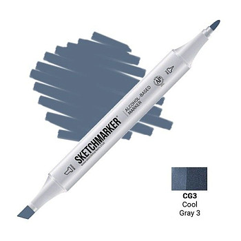 Маркер SKETCHMARKER двухсторонний на спирт.основе CG3 Прохладный серый 3 MPSM-CG3