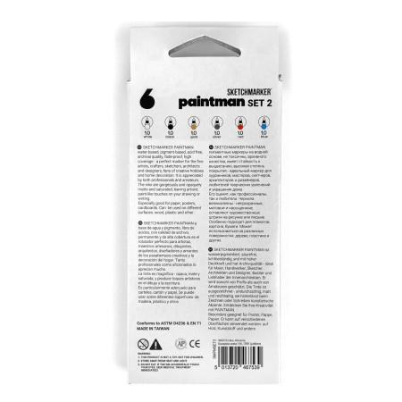 Набор пигментных маркеров SKETCHMARKER Paintman 2 6 цв MPSMPMSET2