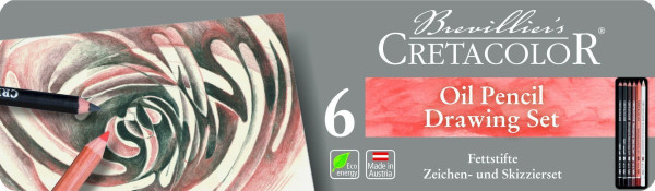 Набор масляных карандашей CRETACOLOR Oil Pencils 6 шт, мет.пенал CR40007