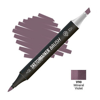Маркер SKETCHMARKER Brush двухсторонний на спирт.основе V90 Фиолетовый минерал MPSMB-V90