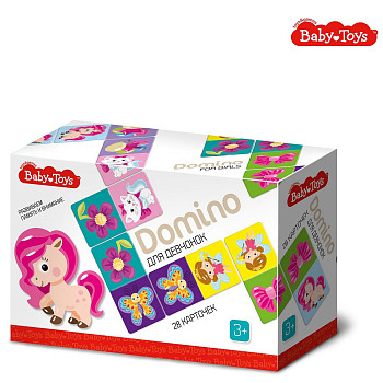 Домино Вaby Toys для малышей "Для девчонок" 28 элемента, 3+ KOR-04065