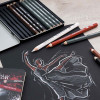 Набор карандашей CRETACOLOR The X-Sketch Mega 12 шт, увеличенные, мет.пенал CR40084