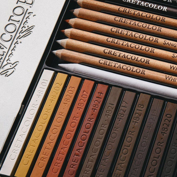 Набор для эскизов CRETACOLOR Creativo 27 предметов, мет.пенал CR40031