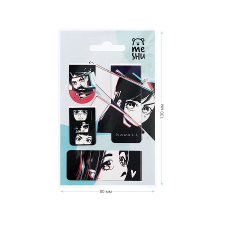 Закладки магнитные для книг 4 шт MESHU "Kawaii" RE-MS_46737