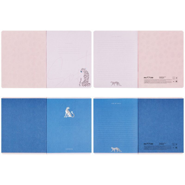 Тетрадь 48л. A5 клетка MESHU "Bright&Soft" софт-тач ламинация, тиснение фольгой RE-MS_43084