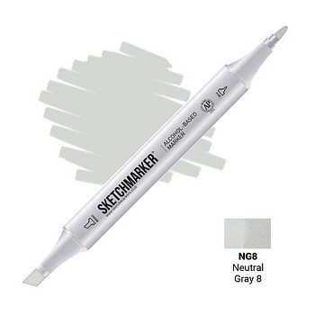 Маркер SKETCHMARKER двухсторонний на спирт.основе NG8 Нейтральный серый 8 MPSM-NG8