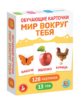 Обучающие карточки "Мир вокруг" 128 картинок KOR-05980