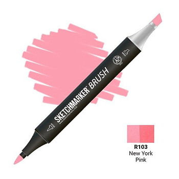 Маркер SKETCHMARKER Brush двухсторонний на спирт.основе R103 Нью Йорк Пинк MPSMB-R103