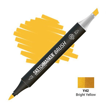 Маркер SKETCHMARKER Brush двухсторонний на спирт.основе Y42 Яркий желтый MPSMB-Y42