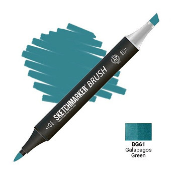 Маркер SKETCHMARKER Brush двухсторонний на спирт.основе BG61 Галапагосский зеленый MPSMB-BG61
