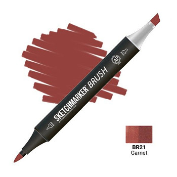Маркер SKETCHMARKER Brush двухсторонний на спирт.основе BR21 Гранат MPSMB-BR21
