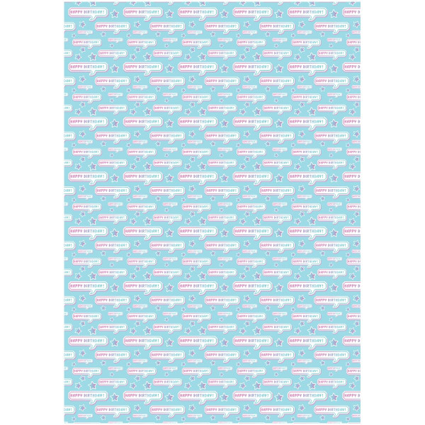 Упаковочная бумага глянцевая MESHU "Happy Birthday" 1л. 70 x 100 см 80 г/м2 RE-MS_53474