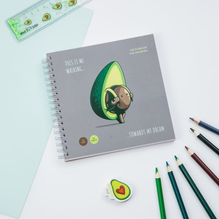 Скетчбук 60л. 150 x 150 мм MESHU "Avocadreams" 120 г/м2, на гребне RE-MS_44873