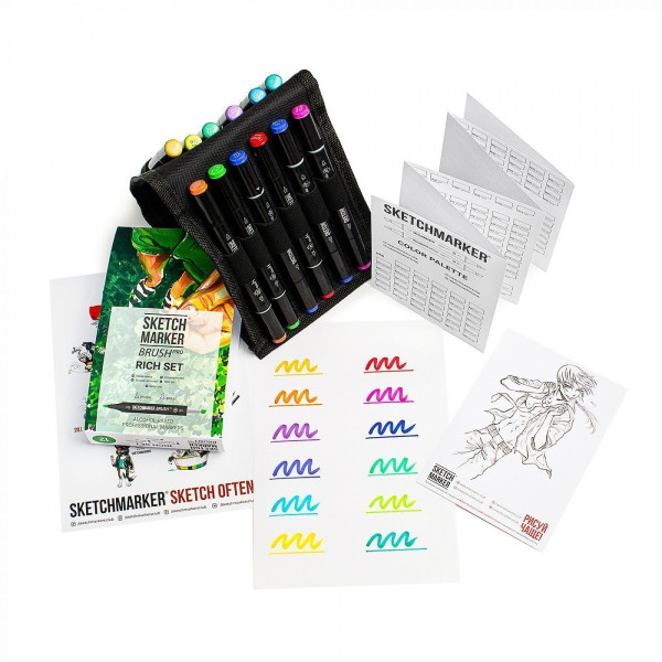 Набор маркеров SKETCHMARKER Brush Rich 12 шт MPSMB-12RICH