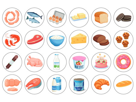 Лото Baby Toys с деревянными фишками "В магазин за продуктами" 6 карточек, 48 фишек, 3+ KOR-05029