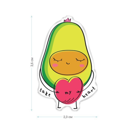 Значок акриловый MESHU "Avocado" 2.3 x 3.6 см, прямая УФ-печать RE-MS_47422