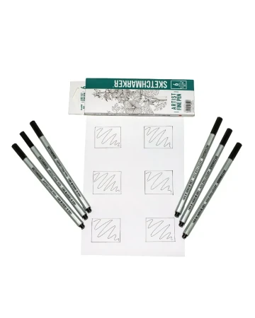 Набор капиллярных ручек SKETCHMARKER Artist fine pen Black 6 цв MPAFP-6BLCK