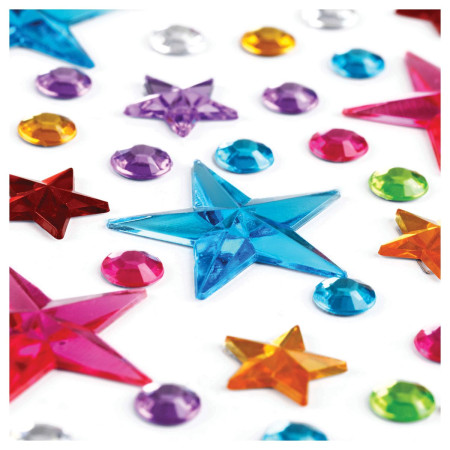 Наклейки акриловые MESHU "Shiny stars", 25*10см, стразы, 137 наклеек, инд. уп., европодвес RE-MS_46775