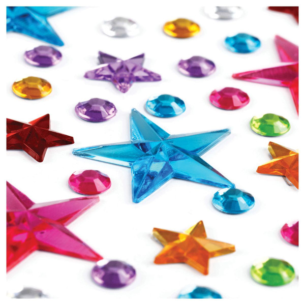 Наклейки акриловые MESHU "Shiny stars", 25*10см, стразы, 137 наклеек, инд. уп., европодвес RE-MS_46775