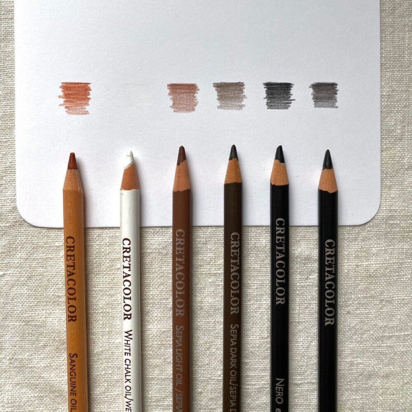 Набор масляных карандашей CRETACOLOR Oil Pencils 6 шт, мет.пенал CR40007