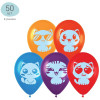 Воздушные шары, 50шт., М12/30см, MESHU "Cute kittens", пастель, ассорти RE-MS_42105