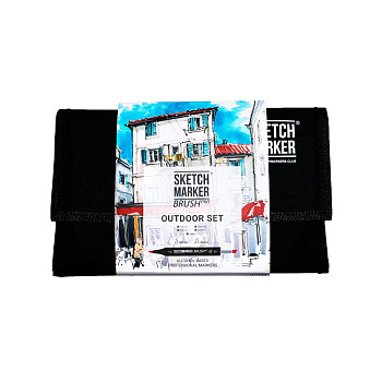 Набор маркеров SKETCHMARKER Brush Outdoor Set 24 шт Плэнер + сумка органайзер MPSMB-24OUTD